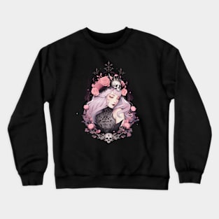 Pink Goth Princess Crewneck Sweatshirt